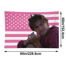 1pc Conrad Fisher Flag Christopher Briney Merch Dorm Room Essentials Pink American Flag Celebrity Hanging Wall Tapestry Art For Bedroom Livingroom - Pink - View 11