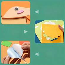 12片EVA泡沫3D贴纸 - 儿童DIY手工项目 | 卡通动物教育贴纸 | 儿童绘画套装 | 创意艺术活动套装，激发动手能力的趣味礼物 - 彩色 - 查看 10