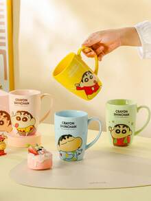 CRAYON SHINCHAN Ceramic Mug With Handle, Cute Cartoon Coffee Cup, Reusable, Suitable For Home, Holiday Parties And Outdoor Gatherings - Multicolor - View 1