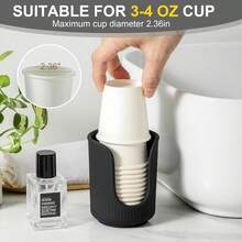 1/2pcs Ceramic Bathroom Cup Dispenser With Stylish Vertical Stripes - Disposable Mouthwash Cup Holder For Rinsing Cups On Bathroom Vanity Countertops