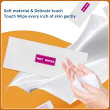 Wet Wipes Travel Size 42PCS Body Wipes Individually Wrapped Bulk For Camping Restaurant Party Barbecue Picnic Hiking Outdoor Sports Gardening Odorless AdditiveFree AlcoholFree - 如圖 - 查看 5