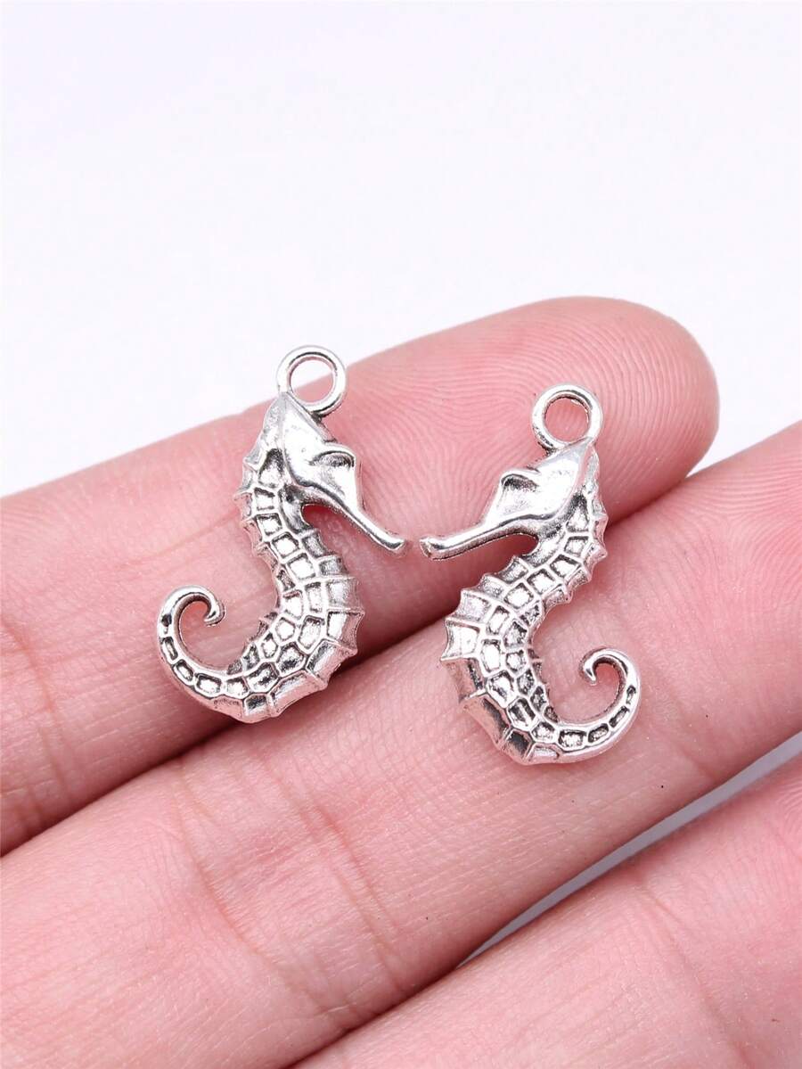 10pcs 23x11mm(0.91x0.43inch) Seahorse Charms Pendant For DIY Jewelry Making Necklace Keychain Phone Chain Bracelet Making Accessories Handmade Craft Making Findings