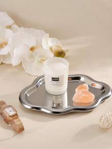 1pc Ceramic Jewelry Tray, Decorative Cloud Dressing Table Key Tray, Women's Ring Holder, Cute Jewelry Tray For Aesthetic Decoration, Silver, Suitable As Room Decoration, Home Decoration, Birthday Decoration, Kitchen, Wedding, Bedroom Decoration, Living Room Decoration, Gift, Party Decoration