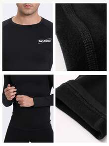 1pc Men's Thermal Underwear, Warm Insulated Base Layer For Indoor, Outdoor Sports, Skiing, Hunting In Cold Weather, Thick Thermal Lining Sleepwear For Autumn/Winter