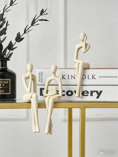 米色抽象阅读人树树脂雕塑，适合办公室装饰、毕业庆典、卧室装饰、生日礼物、房间装饰、教师节礼物、母亲节礼物、圣诞礼物。