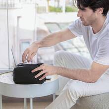 Tech - Funda para viajes, organizador de electrnica, funda de viaje con diseo abierto de 180, bolsa de almacenamiento de impermeable para cargador, telfono, banco de - Negro - - Ver 10