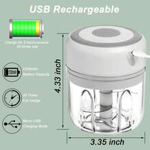 Mini Electric Garlic Chopper, Vegetable Chopper, Food Chopper, USB Mini Garlic Mincer, Onion Chopper, Portable Small Food Processor For Garlic, Ginger, Chili, Vegetables Slicer Dicer Cutter Rechargeable - 粉色 - 查看 10