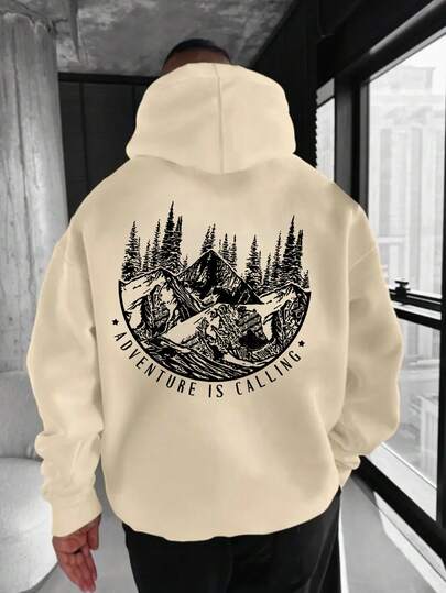 هودي رجالي فضفاض مبطن حراريًا، طراز الشارع، خريف/شتاء