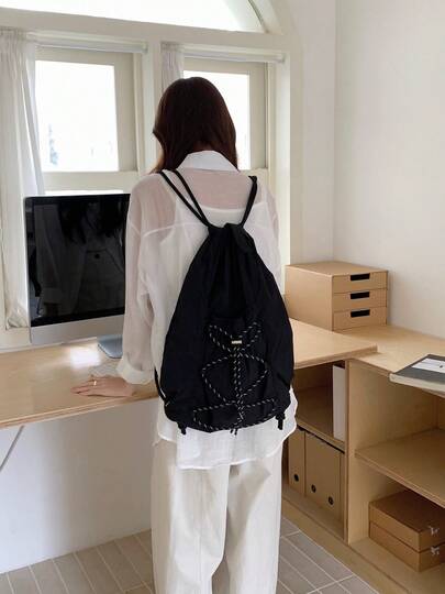 大容量、軽量、ナイロンストラップ、巾着型バックパック、男女兼用、登山用小型バックパック、高価値の日本製・韓国製バックパック