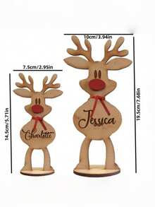 1/3/5 Pieza/Set, Adornos personalizados de renos, personalización grabada con láser, adecuado para adornos personalizados de miembros de la familia, parejas, decoraciones de dormitorio, decoración interior, mejores amigos, decoraciones de dormitorio escolar, regalos de Navidad para compañeros de clase y maestros