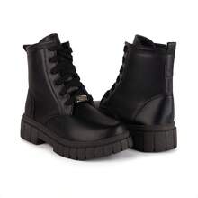 Domidona Women's Children's Ankle Boots, Elegant And Comfortable, Fashionable Winter High-Top Tractor Boots - 黑色 - 查看 7