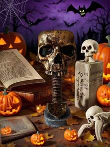 Złote i czarne doniczki z podstawkami z grzbietem, doniczki z żywicy w kształcie czaszki, wystrój domu w stylu gotyckim, dekoracja w stylu czaszki grozy, misa na cukierki, ozdoby, odpowiednie do dekoracji domu, dekoracji ogrodu, prezentów świątecznych