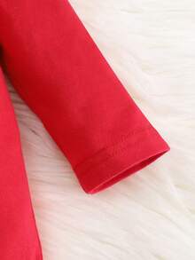 BrownBark 4pcs/Set Baby Girls Christmas Autumn Outfit, Round Neck Christmas Letter Print Long Sleeve Top + Pants + Headband + Hat, Versatile Daily Wear Set