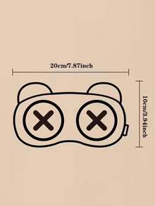 1 件可爱卡通熊眼罩 - 柔软聚酯纤维遮光睡眠眼罩，可调节拉链设计，黄色和黑色，适合旅行、工作、午睡 - 无需电池，耐用材质，办公室工作人员必备 - 彩色 - 查看 7