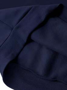 Damen-Sweatshirt mit Boston-USA-Textprint, Herbst/Winter, warm gefüttert, langärmelig, weich und bequem, ideal für kaltes Wetter, im Y2K-Stil, perfekt für Valentinstag, Karneval, Partys, Strand, Hochzeiten, Fitnessstudio, elegante Anlässe und Urlaub, Drop-Shoulder - marineblau - Übersicht 5