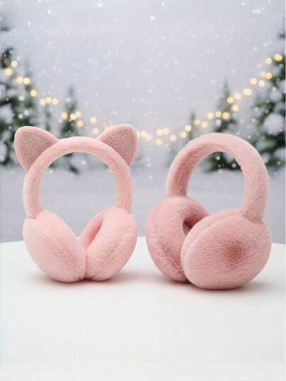 سماعات أذن شتوية للأطفال بنات وأولاد، سماعات أذن مبطنة بالفرو للأطفال من عمر 7 إلى 16 سنة