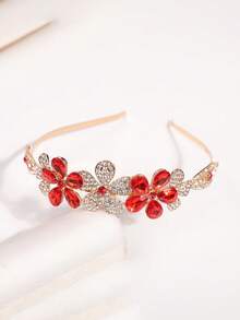 1pc Retro Bridal Tiara, Elegant Crystal Crown Headpiece, Suitable For Wedding Dress, Princess Birthday Party, Performance Costume Accessory, Coronas, Hair Garland, Bridesmaids Gifts