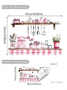 1 bộ đĩa đựng đồ ăn phong cách Châu Âu trang trí nhà bếp họa tiết hoa hồng và bướm, nhãn dán, decal dán tường, decal vinyl trang trí nhà cửa, vật dụng trang trí mùa xuân làm mới ngôi nhà của bạn, nhãn dán trang trí lễ hội quà tặng sinh nhật tốt nghiệp - Nhiều màu - Xem 16