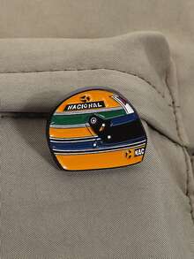 1pc Helmet Hard Enamel Pin Creative Racing Helmet Collar Badge Jewelry Gift For Friends - Multicolor - View 8