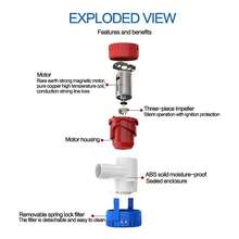 Bomba de Achique, Bomba de Achique , Bomba de Achique de bajo Ruido, Bomba Sumergible Pequeña Eléctrica, Bombas de Achique DC12V 1100GPH - Multicolor - Ver 3