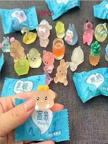 5/10/25/50pcs Glow-In-The-Dark Mini Animals, ABS Luminous Animal & Mushroom Figurines, Aquarium, Toy House, Fairy Garden Decor, Home Decor, Party Favors, Easter Gifts, Easter Decorations