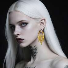 1pc Halloween Vintage Gothic Hollow Castle Earrings Ear Weights, Minimalist Fashion Ear Tunnels Ear Plugs Retro Punk Holiday Gift Jewelry Women Men New Arrival Gifts - style-1 - 查看 6