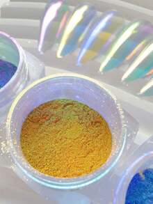 9pcs/Set Y2K Chameleon Nail Glitter Powder, Holographic Neon Iridescent Multifunctional Decorative Nail Glitter Powder - 彩色 - 查看 2