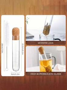 2 مصفاة شاي زجاجية شفافة، مناسبة لشاي الأوراق الفضفاضة، مصفاة وفلتر شاي زجاجي مقاوم للحرارة، مصفاة شاي زجاجية قابلة لإعادة الاستخدام مع سدادة فلين ناعمة، مصفاة شاي أوراق فضفاضة كبيرة السعة، مصفاة شاي مع سدادة فلين ناعمة، تناسب الأكواب والأكواب والإبريق. - متعدد الألوان - مشاهدة 7