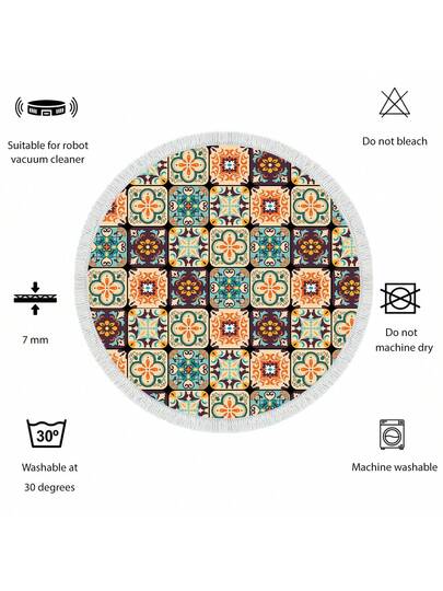 Pearl Digital Non Slip Printed Turkish Vloerkleed AL4020 Zachte Touch, Washable Tapijt Felt Backing Moderne ative Vloer Mat, Living Room, Bedroom, Bathroom, Hallway Or Entryway Available In Many Sizes Quick Drying, Highly Absorbent, Soft, Com Tafel Both Indoor Outdoor view 5