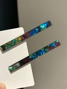 2/4 peças de grampo de franja ondulada de acrílico, peça única, grampo de cabelo lateral simples e colorido, novo design, grampos de garra, prendedor de cabelo, grampos de cabelo