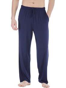 Mens Pajama Pants - Viscose Made From Bamboo, Soft Sleep Pants Comfy Drawstring Lounge Bottom With Pockets Sweatpantshalloween - 海軍 - 查看 1
