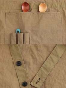 1 pieza Delantal con cintura ajustable, uniforme impermeable para cocina, cocción, panadería y barista - Multicolor - Ver 3