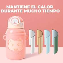ELE-GATE Stainless Steel  Water Bottle With Case 650 ML - 粉色 - 查看 3