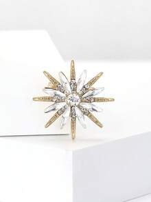 Fashion Rhinestone Eight Pointed Star Brooches For Women Unisex Star Pins Banquet Clothing Accessories/Friends Gathering Badges Gifts