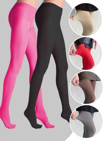 1 双女式塑身高弹柔软不透明连裤袜秋季万圣节紧身裤黑色紧身裤冬季女装哥特紧身裤加大码长袜渔网袜