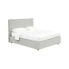 Dmora Crewe - Letto Matrimoniale, 179x206 cm Marrone Chiaro, Sfoderabile Made in Italy