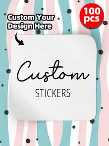 1-240 etiquetas personalizadas - Pegatinas cuadradas personalizadas con cualquier diseño, imagen, logotipo o texto, pegatinas impermeables, etiquetas de agradecimiento personalizadas, personalización colorida, personalización, escuela, hogar, oficina, calendario festivo - Blanco - Ver 47