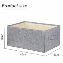 Lineal con mango Caja de almacenamiento de tela plegable, lavable, adecuada para dormitorios, oficinas, armarios, juguetes, libros - Gris - Ver 7