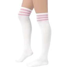 Thigh High Socks For Women 3 Pairs - Over Knee Long Stockings Triple Stripe Leg Warmers - Soft Cotton Blend - Fashion Knit Warm Winter Stockings - Nhiều màu 571 - Xem 3