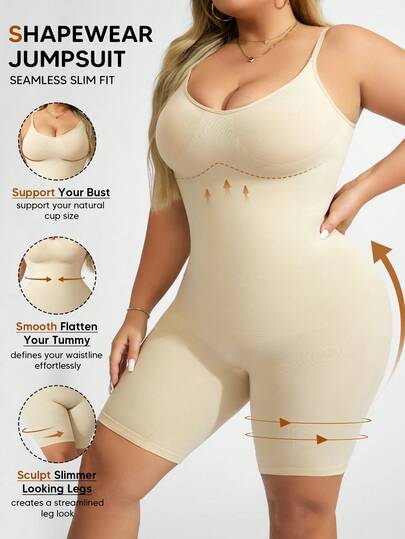 1 st. magkontrollbody för kvinnor, sömlös shapewear, v-ringning, kroppsnära passform, stretchig och andningsbar, perfekt för vardagsbruk, jeans, kjolar och kavajer