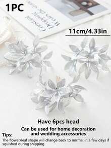 3/6pcs Artificial Apple Leaf Christmas Stems Fake Plants Flower Bouquet For Home Decor, Wedding Decor, Garland Christmas, Room Decor, Balcony Decor, Kitchen, Dining Room, Bedroom Decor, Living Room Decor, Party Decorations, Halloween Decor, Christmas Decorations, Christmas Crafts, Birthday Party, Christmas Table Decorations, House Decor, Christmas Gifts Pumpkin Vase Outdoor Garden Decor