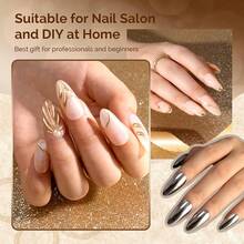 MelodySusie 2Pcs Chrome Nail Powder For Gel Nails,Metallic Mirror Effect Pigment Stylish And Technological Fine Glitter For Home DIY Salon Use{"Color_name":"SilverandChampagneGold"} - 銀色和香檳金色 - 查看 7