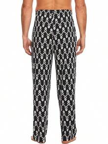 Mens Pajama Pants - Viscose Made From Bamboo, Soft Sleep Pants Comfy Drawstring Lounge Bottom With Pockets Sweatpantshalloween - Skulls - View 6
