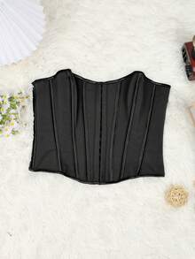 Apperloth A Lace Up Back Overbust Corset Bandeau Top Edgy Sexy Music Festival