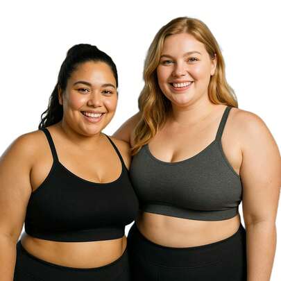 Kit 2 Top Reforçado Plus Size Alça Larga Confortável