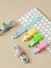 4pcs Colorful Cable Ties Organizer, Multi-Function Cord Wrap Fastener For Computer, Earphone, Data Cable Management