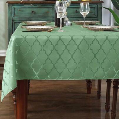 Jacquard Tablecloth Flower Pattern Polyester Table Cloth Spill Proof Dust-Proof Wrinkle Resistant Table Cover For Kitchen Dining Tabletop (Rectangle/O