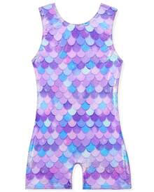 MENKEY Gymnastics Leotard - Various Styles - Children's One-Piece Style - Professional Tight-Fitting Suit - Bicycle Tight Suit - Suitable For Children's Clothing - Girl's Halloween - 紫色 - 查看 2