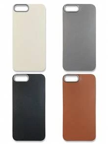 4-Pack Luxury Leather Texture Phone Cases, Compatible With IPhone & Galaxy, Black, Grey, Brown, Beige - Multicolor - View 34