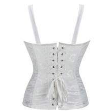 Jutrisujo White Corset For Women Bustier Top Lingerie Plus Size Straps Zipper Front Halloween Costumes - 2928-white - View 3